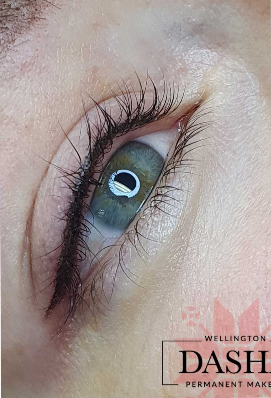 Thin Eyeliner Cosmetic Tattoo. Cosmetic and Mediical Tattoo by Dasha. Permanent makeup and reconstructive tattoo, scalp micro-pigmentation in Christchurch, New Zealand