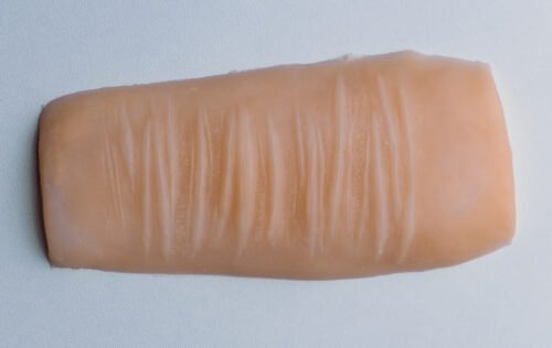 Scarred Practice Skin. Cosmetic and Mediical Tattoo by Dasha. Permanent makeup and reconstructive tattoo, scalp micro-pigmentation in Christchurch, New Zealand
