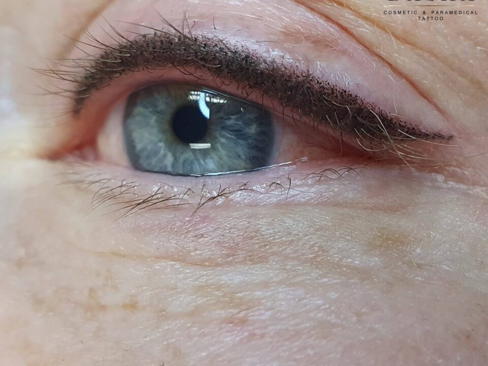 Thick Eyeliner Cosmetic Tattoo. Cosmetic and Mediical Tattoo by Dasha. Permanent makeup and reconstructive tattoo, scalp micro-pigmentation in Christchurch, New Zealand