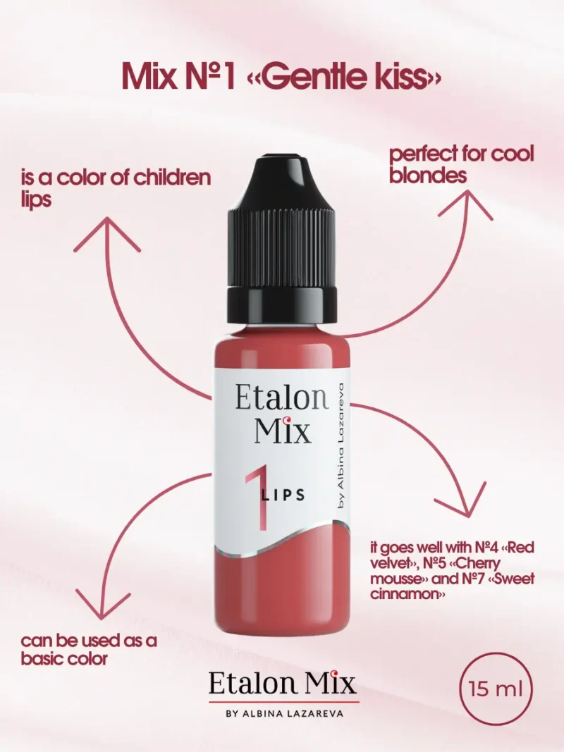 Lips Pigments Set – Etalon Mix. Cosmetic and Mediical Tattoo by Dasha. Permanent makeup and reconstructive tattoo, scalp micro-pigmentation in Christchurch, New Zealand