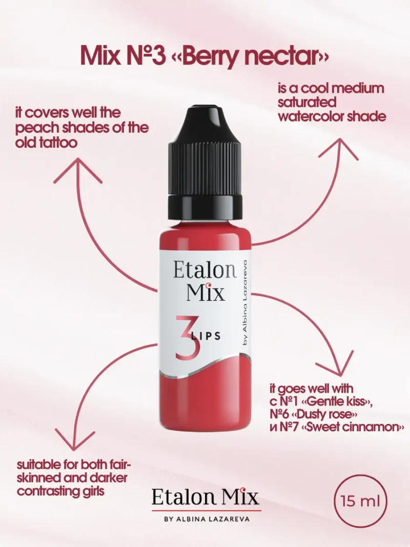 Lips Pigments Set – Etalon Mix. Cosmetic and Mediical Tattoo by Dasha. Permanent makeup and reconstructive tattoo, scalp micro-pigmentation in Christchurch, New Zealand