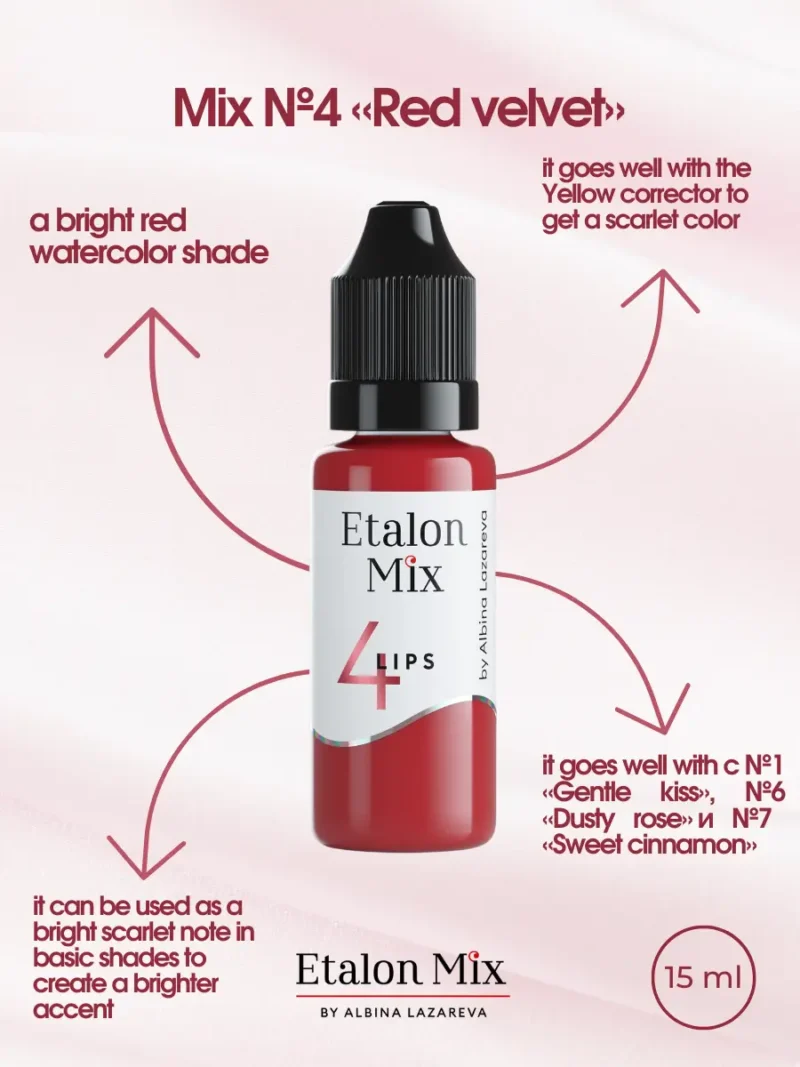 Lips Pigments Set – Etalon Mix. Cosmetic and Mediical Tattoo by Dasha. Permanent makeup and reconstructive tattoo, scalp micro-pigmentation in Christchurch, New Zealand