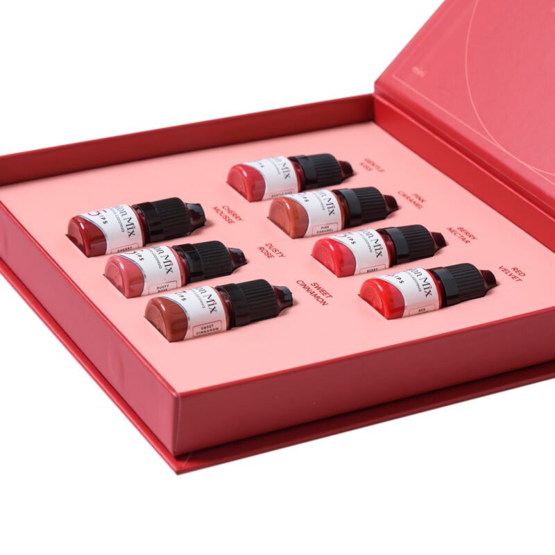 Lips Pigments Set – Etalon Mix. Cosmetic and Mediical Tattoo by Dasha. Permanent makeup and reconstructive tattoo, scalp micro-pigmentation in Christchurch, New Zealand