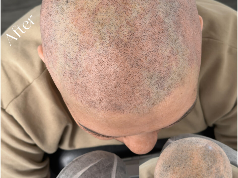 SMP for Alopecia Areata. Cosmetic and Mediical Tattoo by Dasha. Permanent makeup and reconstructive tattoo, scalp micro-pigmentation in Christchurch, New Zealand